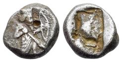 Ancient Coins - Achaemenid Empire. temp. Xerxes I to Darios II (Circa 485-420 BC). AR Siglos. Lydo-Milesian standard. Sardes mint.