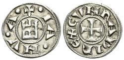 World Coins - Crusader ITALY. Genova (Genoa), Republic, c. 1139-1339. AR Denaro Castle / Cross