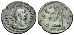 Ancient Coins - Carausius (Romano-British Emperor, AD 286-293). Æ Antoninianus, Londinium (London), 286-293. R/ PAX Found at Andoversford, Glos.