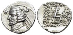 Ancient Coins - KINGS of PARTHIA. Orodes II (circa 57-38 B.C.) AR Drachm. Mithradatkart, ca. 50-42 BC.  Extremely Fine