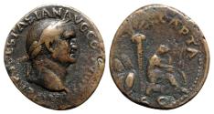 Ancient Coins - Vespasian (69-79). Æ As - “Judaea Capta”