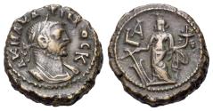 Ancient Coins - EGYPT, Alexandria. Carinus (As Caesar, AD 282-283). Potin Tetradrachm. Dated RY 1 (AD 283/4). R/ Tyche
