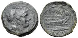 Ancient Coins - ROME REPUBLIC Anonymous, Sardinia, after 211 BC. Æ Triens