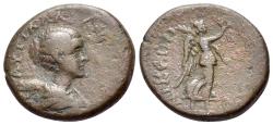 Ancient Coins - Plautilla (Augusta, 202-205). Arkadia. Mantinea. Assarion. Draped bust right. R/Nike