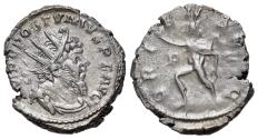 Ancient Coins - Postumus (AD 260-269). BI Antoninianus. Treveri, AD 268. R/ ORIENS AVG, Sol