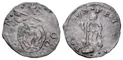 World Coins - Italy. Castiglione delle Stiviere. Rodolfo Gonzaga (1586-1593) AE Quattrino Arms R/ S. Petrus RARE