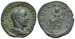 Ancient Coins - Gordian III (238-244). Æ Sestertius. Rome, 243-4. R/ Fortuna seated