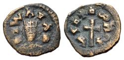 Ancient Coins - AXUM. Joel (590s-after 600). Æ Lepton. R/ Latin cross pattée
