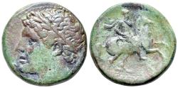 Ancient Coins - Sicily, Syracuse. Hieron II (275-215 BC). Æ 25.5mm. R/ Horseman