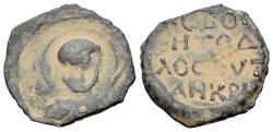 Ancient Coins - Crusaders, Antioch. Tancred (Regent, 1101-03, 1104-12). Æ Follis Bust of St. Peter. R/ Legend in four lines