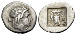 Ancient Coins - Lykian League, Kragos (After 18 BC) AR Hemidrachm. R/ KITHARA VERY RARE