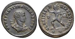 Ancient Coins - Constantine II (Caesar, 316-337). Æ Nummus - Follis. Ticinum, 317-8. R/ SOL