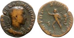 Ancient Coins - Severus Alexander (222-235). Æ Sestertius - Rome - R/ Sol