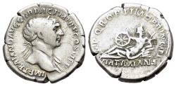 Ancient Coins - Trajan (AD 98-117). AR Denarius. Rome mint. Struck circa AD 112-113. R/ VIA TRAIANA