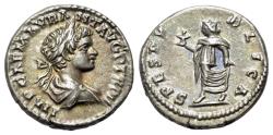 Ancient Coins - Caracalla (AD 198-217). AR Denarius. Laodicea ad Mare mint. Struck AD 199. R/ SPES !! NICE !!