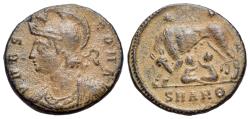 Ancient Coins - Commemorative Series, c. 330-354. Æ Follis. Antioch, 330-335. R/ She-wolf and the twins Romulus and Remus
