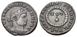 Ancient Coins - Constantine II (AD 337-340 AD) AE Follis. Treveri mint. R/ CAESARVM NOSTRORVM / VOT X