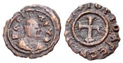 Ancient Coins - AXUM. temp. Ezanas (mid. 340s-circa 380). Æ Lepton. Anonymous 'BACIΛEYC' issue. R/ Cross pattée