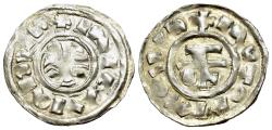 World Coins - France, Dukes of Normandy, Richard I the Fearless (943-996) AR Denier. Rouen mint. MONOGRAM / CROSS