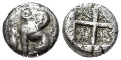 Ancient Coins - Islands off Ionia. Chios (circa 431-412 BC.) AR Drachm. SPHINX seated