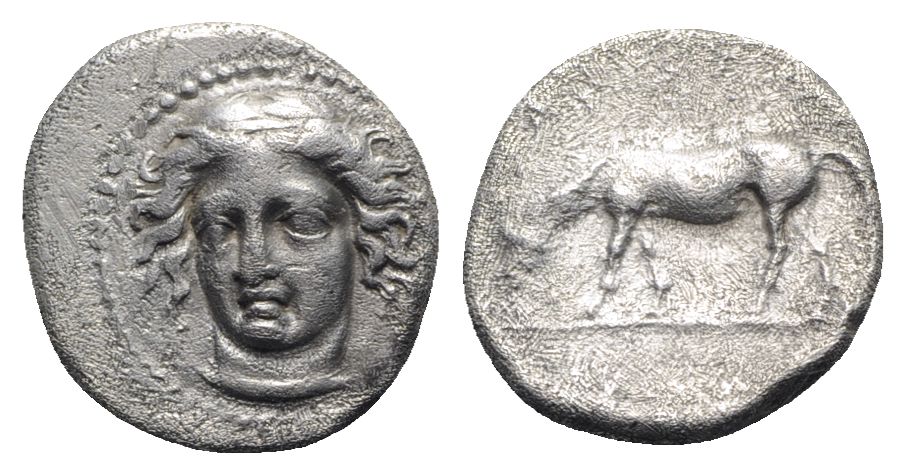 Thessaly, Larissa, c. 400-370 BC. AR Drachm. Head of the nymph