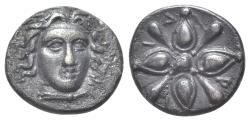 Ancient Coins - SATRAPS OF CARIA. Hidrieus, circa 351/0-344/3 BC. AR Trihemiobol, Halikarnassos.