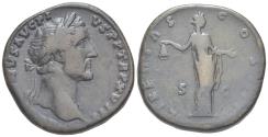 Ancient Coins - Antoninus Pius (AD 138-161). Æ Sestertius. Rome, 155. R/ LIBERTAS