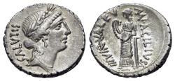 Ancient Coins - ROME REPUBLIC Moneyer issues of Imperatorial Rome. Man. Acilius Glabrio. 49 BC. AR Denarius. Rome mint. R/ Valetudo (Salus) standing EXTREMELY FINE
