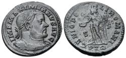 Ancient Coins - Maximianus (AD 286-305). Æ Follis. Treveri, c. 303-5. R/ GENIUS