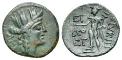 Ancient Coins - Cilicia, Korykos, c. 1st Century BC. Æ 21,5mm. R/ HERMES