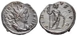 Ancient Coins - Victorinus (Romano-Gallic Emperor, AD 269-271). Æ Radiate / Antoninianus. Treveri. R/ VIRTUS