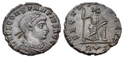 Ancient Coins - Constantius II (337-361). Æ Follis. Rome. R/SECVRITAS  Extremely Fine