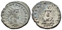 Ancient Coins - Claudius II (268-270). Radiate. Cyzicus, AD 269. R/ Two captives seated at base of trophy; SPQR