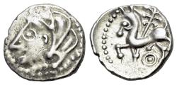 Ancient Coins - CELTIC Central Gaul, Bituriges Cubi, c. 1st century BC. AR Quinarius R/ HORSE