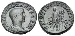 Ancient Coins - Maximus, Caesar, 235/6-237. AE Sestertius, Rome. R/ PRINCIPI IVVENTVTIS