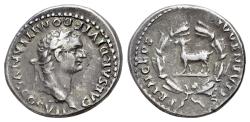 Ancient Coins - Domitian (As Caesar, AD 69-81) AR Denarius. Rome mint. R/ GOAT