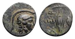Ancient Coins - Thrace, Chersonesos, c. 386-309 BC. Æ - Athena / Grain kernel