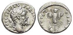 Ancient Coins - Septimius Severus ( AD 93-211). AR Denarius. Emesa. R/ TROPHY