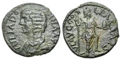 Ancient Coins - Pisidia, Parlais. Julia Domna (Augusta, 193-217) Æ 21mm R/ IVL AVG COL PARLAIS. Men standing right