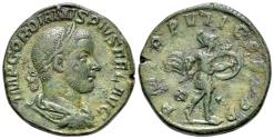 Ancient Coins - Gordian III (238-244). Æ Sestertius. Rome, AD 244. R/ MARS