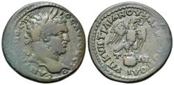 Ancient Coins - Caracalla (AD 198-217). Æ 26.5mm. Moesia, Marcianopolis. R/ EAGLE standing on globe