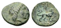 Ancient Coins - Ionia, Miletos, c. 350-325 BC. Æ 10mm. Uncertain magistrate. R/ LION