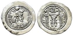 Ancient Coins - Sasanian Kings, Yazdgird (Yazdgard) I (399-420). AR Drachm. AW (Ohrmazd-Ardaxšīr) mint. EXTREMELY FINE