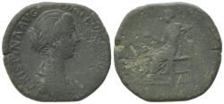 Ancient Coins - Crispina (Augusta, 178-182). Æ Sestertius. Rome. R/ Salus (?) seated
