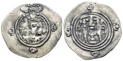 Ancient Coins - Sasanian Kings of Persia. Khusrau II (590-628). AR Drachm