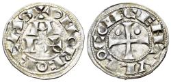 World Coins - France, Béarn. Anonymous, 12th-13th century. AR Denier. Legend around A/P+. R/ CENTVLLO COME, Cross pattée