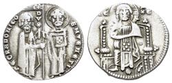 World Coins - Italy, Venezia (Venice). Pietro Gradenigo (1289-1311). AR Grosso. Doge and S. Marco  R/ Christ, nimbate, seated facing