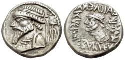 Ancient Coins - Kings of Elymais, Kamnaskires V (c. 54/3-33/2 BC). AR Tetradrachm. Seleukeia on the Hedyphon.