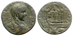 Ancient Coins - Elagabalus (218-222). Phoenicia, Tyre. Æ - R/ Hexastyle temple, containing Tyche-Astarte