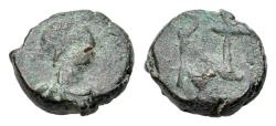 Ancient Coins - Anastasius I (491-518). Æ nummus. Constantinople, 491-498. R/ Monogram of Anastasius